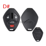 For Mitsubishi 2/2+1/3/3+1 button remote key blank without key blade