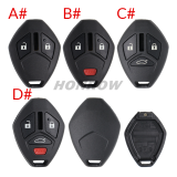 For Mitsubishi 2/2+1/3/3+1 button remote key blank without key blade