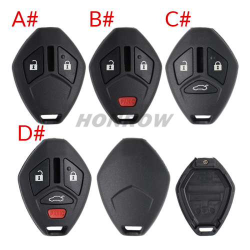 For Mitsubishi 2/2+1/3/3+1 button remote key blank without key blade