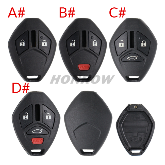 For Mitsubishi 2/2+1/3/3+1 button remote key blank without key blade