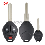 For Mitsubishi 2/2+1/3/3+1 button remote key blank with MIT11R right blade with light button (No Logo)