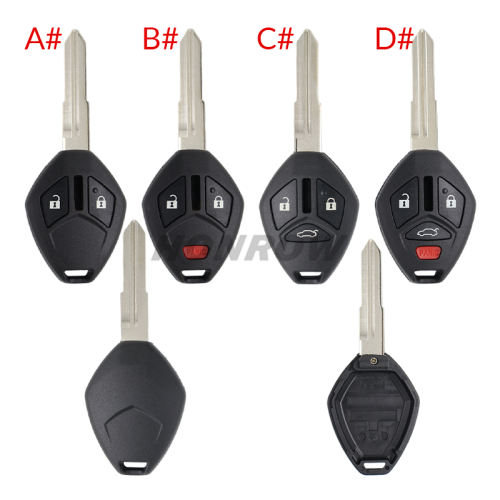 For Mitsubishi 2/2+1/3/3+1 button remote key blank with MIT8 left blade with light button (No Logo)