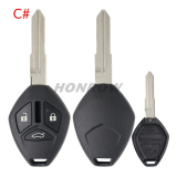 For Mitsubishi 2/2+1/3/3+1 button remote key blank with MIT8 left blade with light button (No Logo)