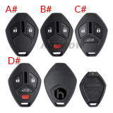 For Mitsubishi 2/2+1/3/3+1 button remote key blank without key blade