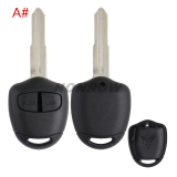 For Mitsubish 2 button remote key blank with Left/right Blade without logo