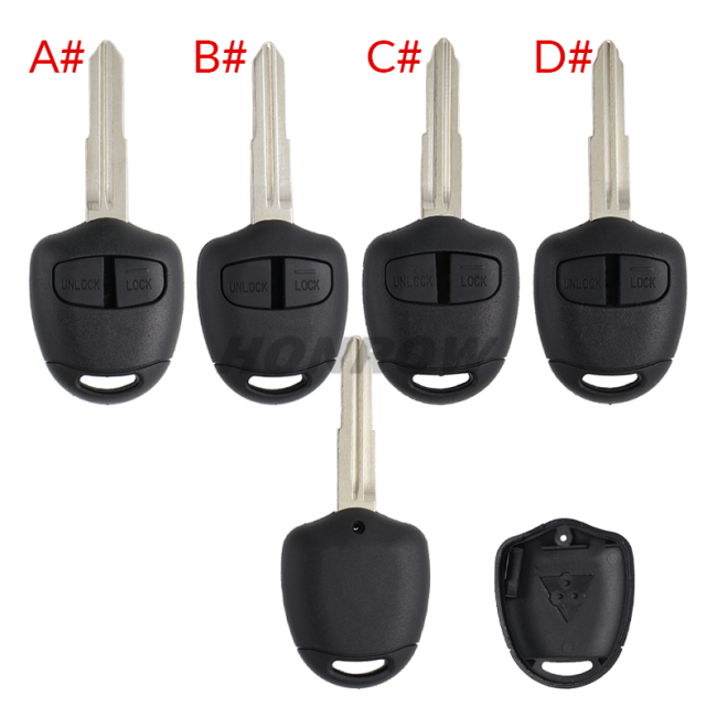 For Mitsubish 2 button remote key blank with Left/right Blade without logo