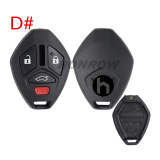 For Mitsubishi 2/2+1/3/3+1 button remote key blank without key blade