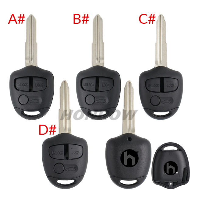 For Mitsubish 3 button remote key blank with Left/right Blade