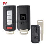 For Mitsubishi 2/2+1/3/3+1 button remote key blank with emergency key blade