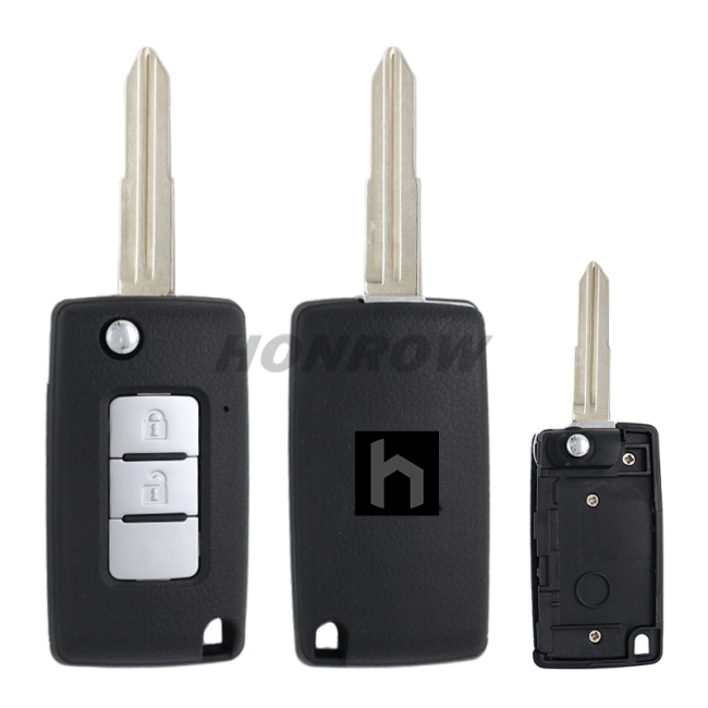 For Mitsubishi 2 button flip remote key blank with left key blade