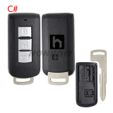 For Mitsubishi 2/2+1/3/3+1 button remote key blank with emergency key blade