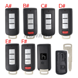 For Mitsubishi 2/2+1/3/3+1 button remote key blank with emergency key blade