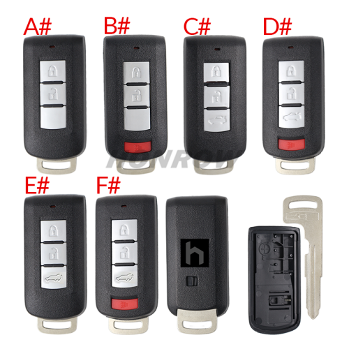 For Mitsubishi 2/2+1/3/3+1 button remote key blank with emergency key blade