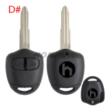 For Mitsubish 2 button remote key blank with Left/right Blade
