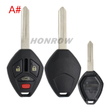 For high quality GTL Mitsubishi 3+1 button remote key blank with MIT11R/MIT9 blade enhanced version