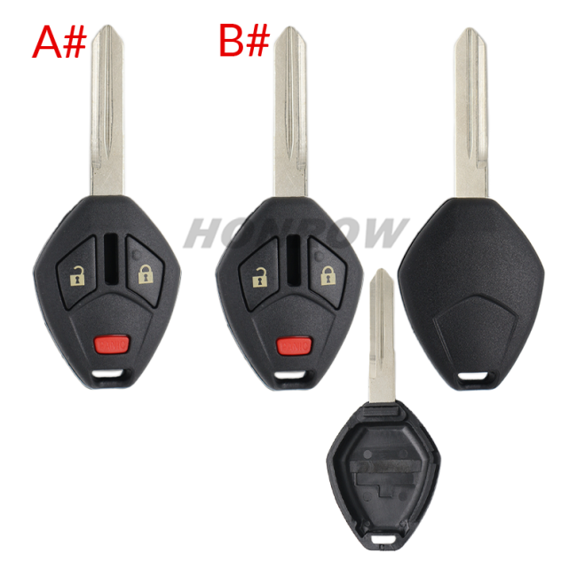 For high quality GTL Mitsubishi 2+1 button remote key blank with MIT11R/MIT9 blade enhanced version