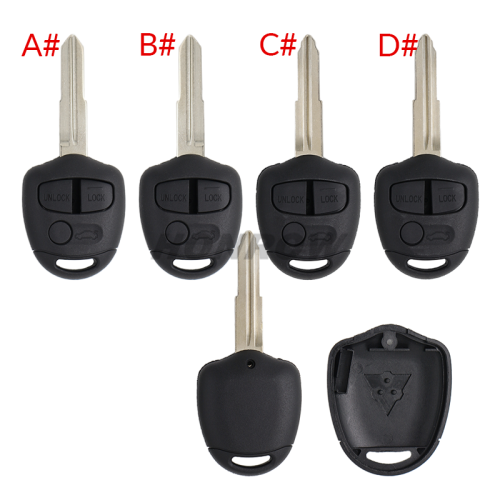 For Mitsubish 3 button remote key blank with Left/right Blade without logo