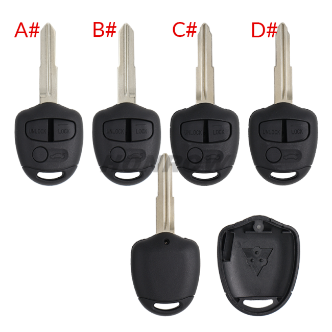 For Mitsubish 3 button remote key blank with Left/right Blade without logo