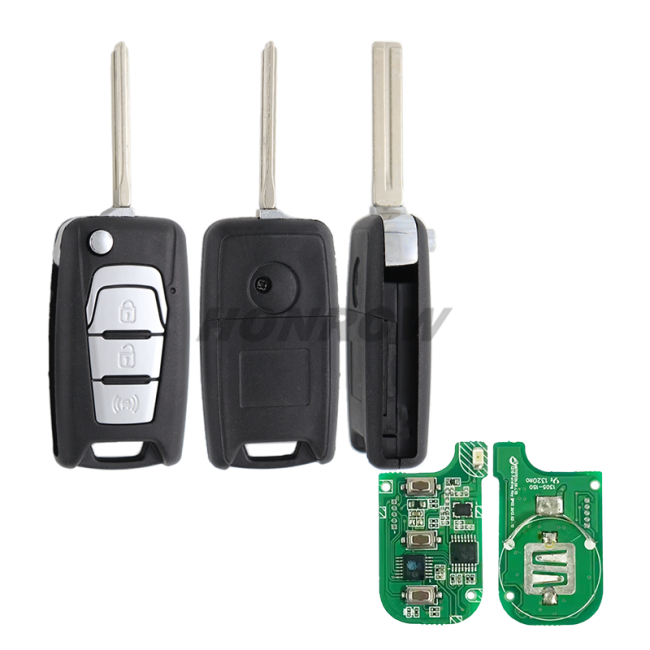 For Ssangyong Korando Actyon C200 3 button remote key with  433MHz ID60 Chip OEM PCB and AF key shell P/N: 87540-34100