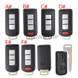 For Mitsubishi 2/2+1/3/3+1 button remote key blank with emergency key blade without logo