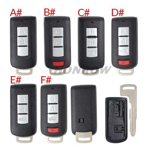 For Mitsubishi 2/2+1/3/3+1 button remote key blank with emergency key blade without logo