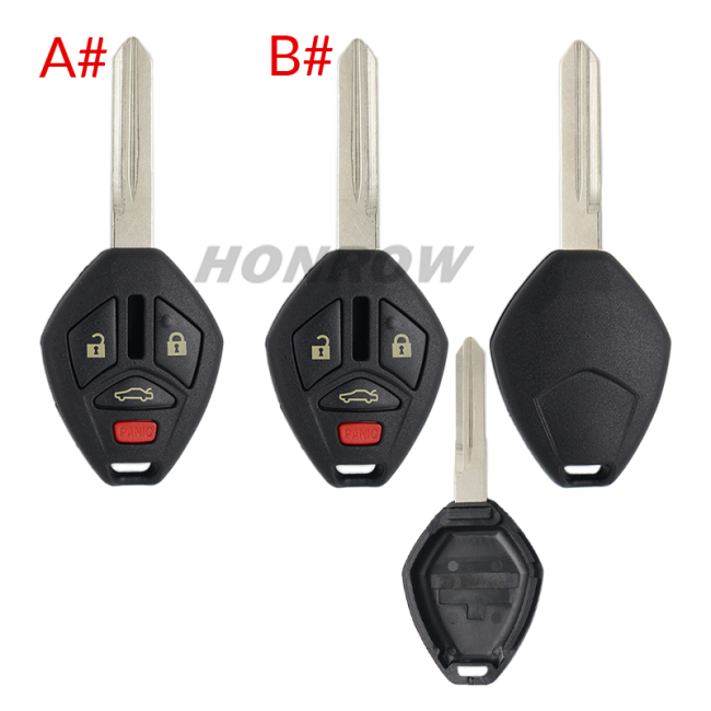 For high quality GTL Mitsubishi 3+1 button remote key blank with MIT11R/MIT9 blade enhanced version