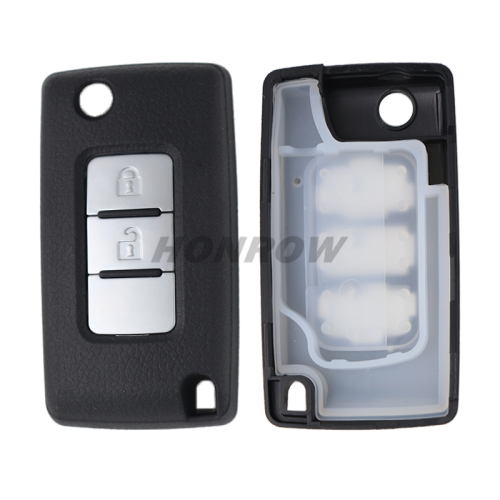 For Mitsubishi 2 button flip remote key blank with left key blade