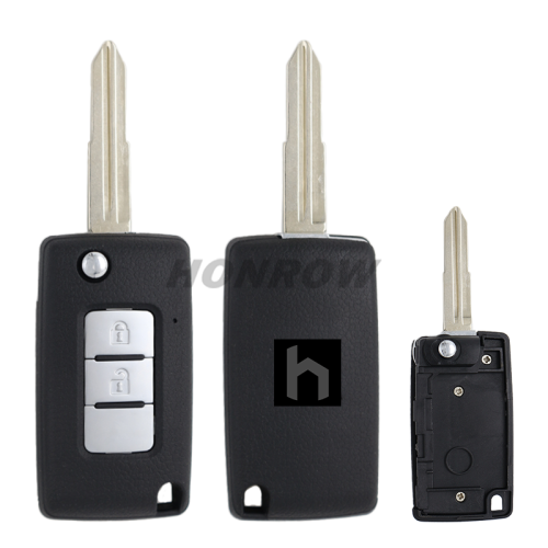 For Mitsubishi 2 button flip remote key blank with right key blade