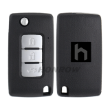 For Mitsubishi 2 button flip remote key blank with right key blade