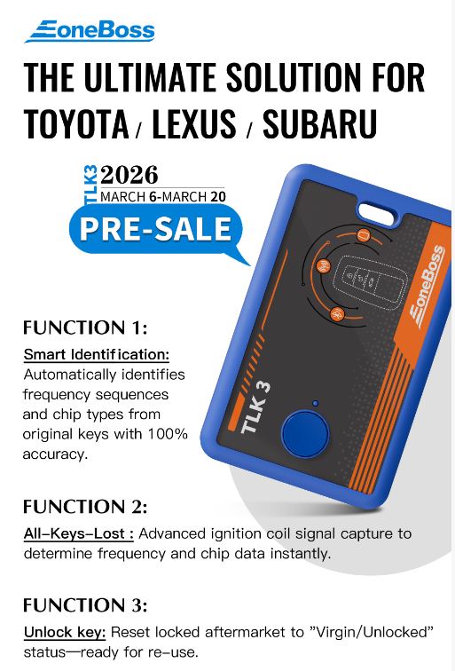 PRE SALE: TLK3The Ultimate Solution for Toyota / Lexus / Subaru. Engineered for precision and speed, the TLK3 turns complex tasks into simple, 100% accurate results.