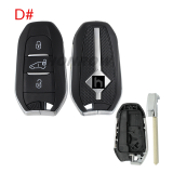 For Peugeot 3 button remote key blank with VA2 blade，new back case  Please choose the button.