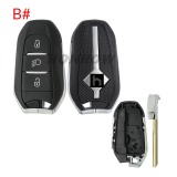For Peugeot 3 button remote key blank with HU83 blade,new back case  Please choose the button.
