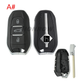 For Peugeot 3 button remote key blank with VA2 blade，new back case  Please choose the button.