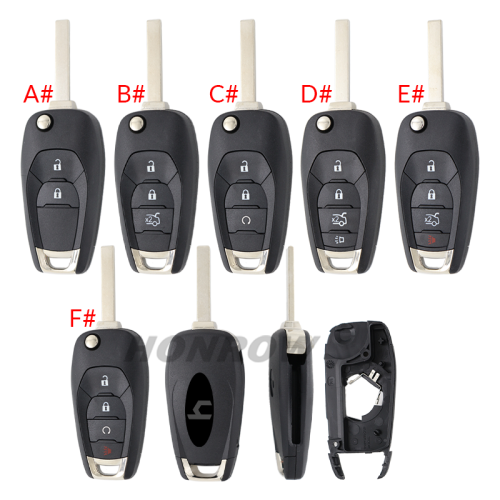 For Chevrolet 2/3/3+1/4 buttons flip remote key blank