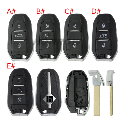 For Peugeot 3 button remote key blank with HU83 blade,new back case  Please choose the button.