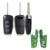 For original Audi 3 button remote key with ID48 chip 434mhz  HLO DE 8X0837220D Hella 5F A 010 659 70  204Y11000400