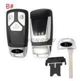 For Audi allroad  B9 Q5 Q7 TT TTS keyless 3/3+1 button remote key blank