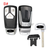 For Audi allroad  B9 Q5 Q7 TT TTS keyless 3/3+1 button remote key blank