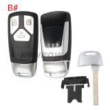 For Audi allroad  B9 Q5 Q7 TT TTS keyless 3/3+1 button remote key blank without logo