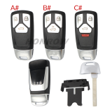 For Audi allroad  B9 Q5 Q7 TT TTS keyless 3/3+1 button remote key blank without logo