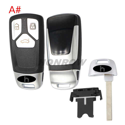 For Audi allroad  B9 Q5 Q7 TT TTS keyless 3/3+1 button remote key blank