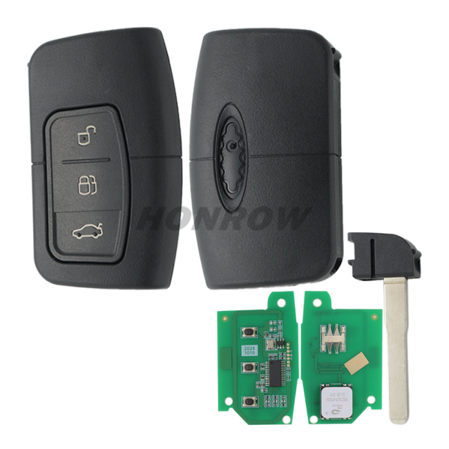 For Ford 3 button keyless go remote key with 433mhz  ASK ID46 PCF7952 4D63 Chip FCCID:3M5T-15K601-DC