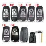 For Ford 4 button remote key shell with blade，please choose the key type