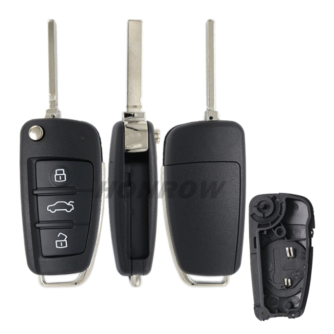 For Audi 3 button Remote key Blank with HUT62T key blade without logo