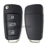 For Audi 3 button Remote key Blank with HUT62T key blade without logo