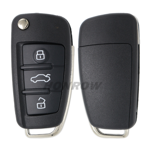 For Audi 3 button Remote key Blank with HUT62T key blade without logo