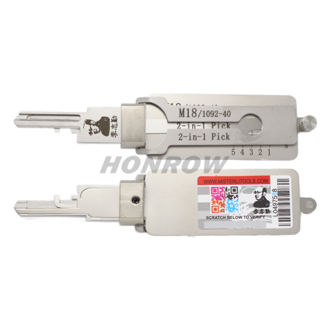 Lishi Tool M18/1092-40 2 in 1 lock pick lishi style lock pick 2 in 1 tool for house lock