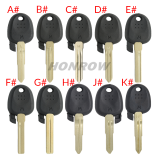 For Hyundai transponder key blank