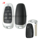 For Hyundai 3/4/5/7 button Smart Remote Key Shell without logo