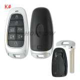 For Hyundai 3/4/5/7 button Smart Remote Key Shell